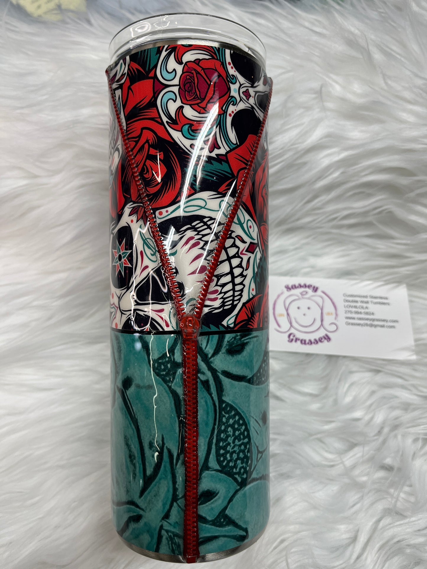 20oz Zipper Sugar Skull