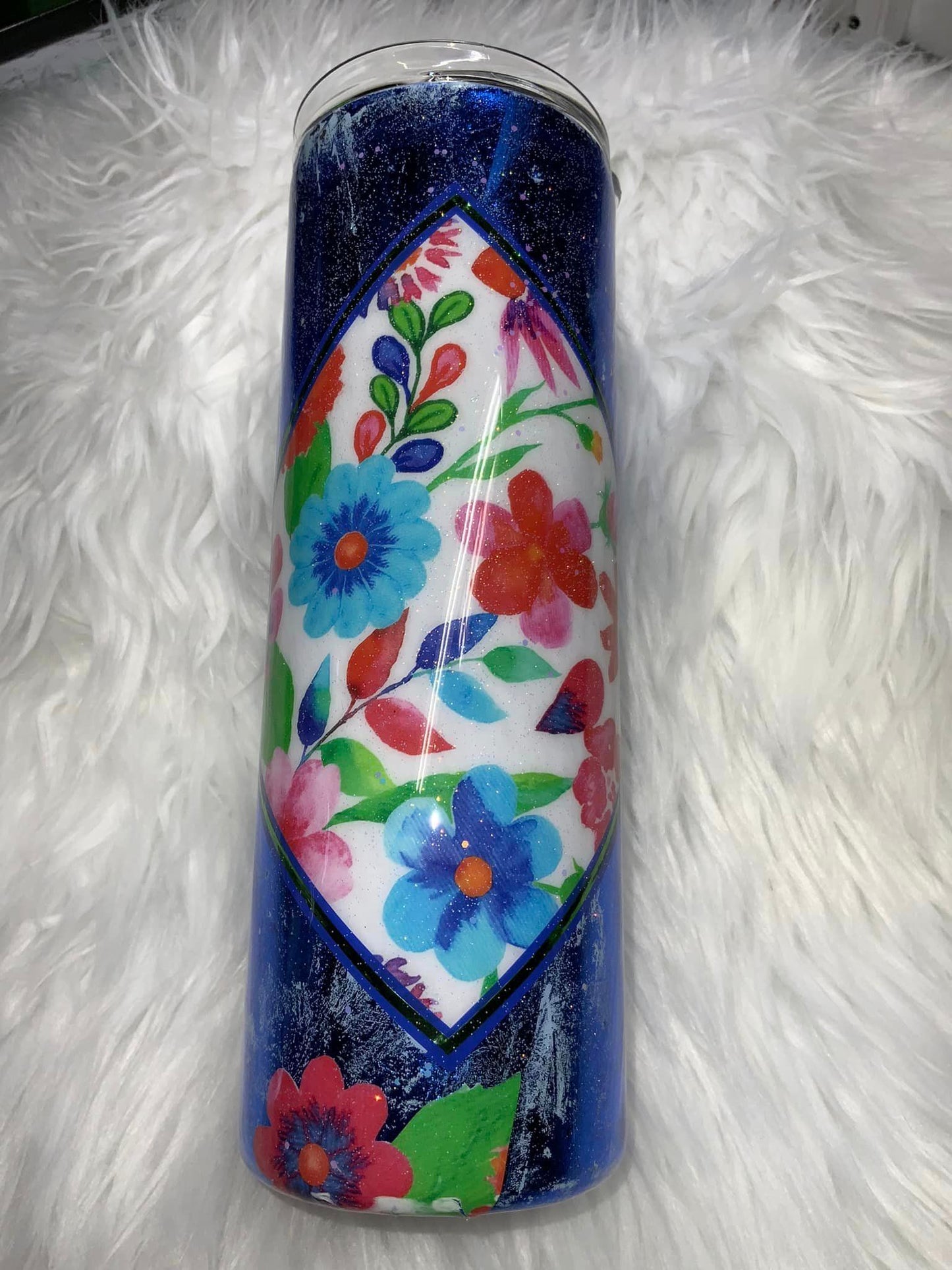 20oz Blue Flowers