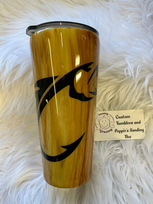 24oz woodgrain big fish