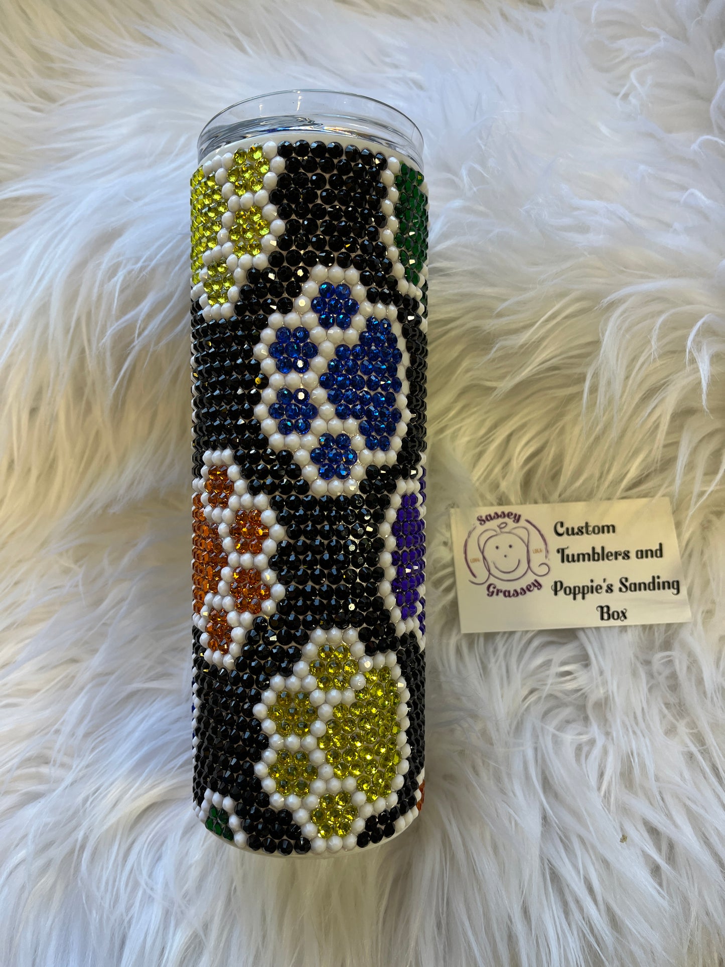 20oz Rhinestone dog paws