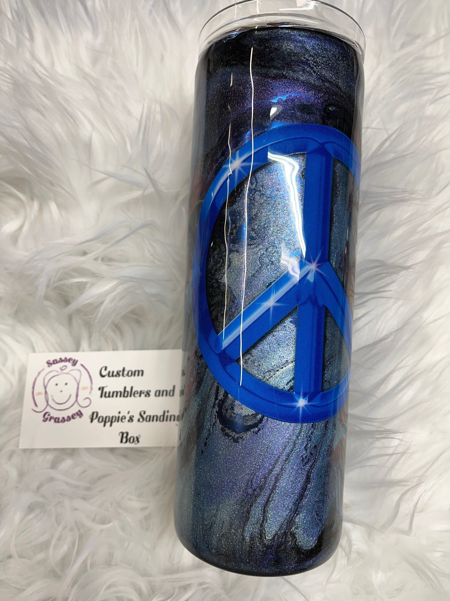 20oz Blue Peace Sign