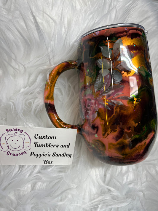 16oz coffee mug cowhead and feather