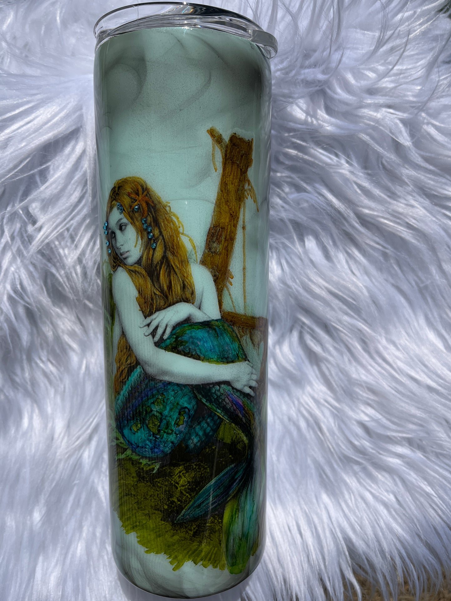 30oz Hand inked Mermaid