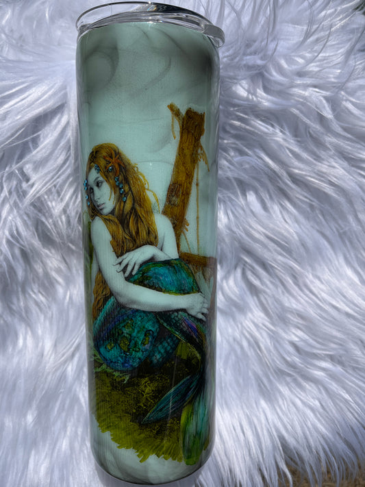 30oz Hand inked Mermaid